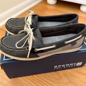Sperry Black and Cream Boat Shoes